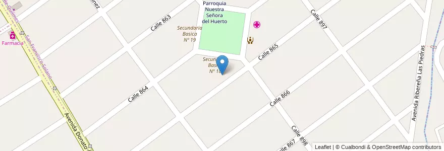 Mapa de ubicacion de Escuela Primaria Nº 57 "Provincia de Tucumán" en アルゼンチン, ブエノスアイレス州, Partido De Quilmes, San Francisco Solano.