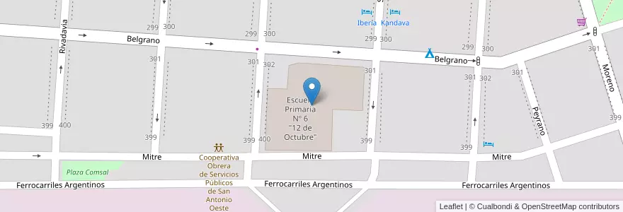 Mapa de ubicacion de Escuela Primaria Nº 6 "12 de Octubre" en 阿根廷, 内格罗河省, Departamento San Antonio, San Antonio Oeste, San Antonio Oeste.