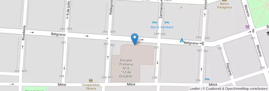 Mapa de ubicacion de Escuela Primaria Nº 6 "12 de Octubre" en 阿根廷, 内格罗河省, Departamento San Antonio, San Antonio Oeste, San Antonio Oeste.
