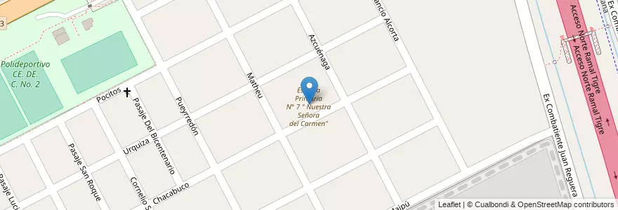 Mapa de ubicacion de Escuela Primaria Nº 7, Nuestra Señora del Carmen en Argentina, Buenos Aires, Partido De San Fernando, San Fernando.