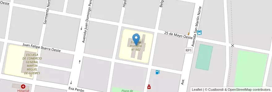 Mapa de ubicacion de Escuela Primaria Nº 982 en 아르헨티나, Santiago Del Estero, Departamento Quebrachos, Sumampa.