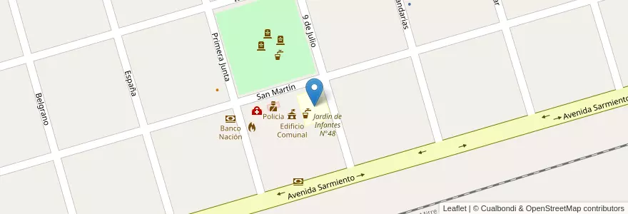 Mapa de ubicacion de Escuela Primaria Nº184 Domingo Faustino Sarmiento en Argentina, Santa Fe, Departamento Constitución, Municipio De Santa Teresa, Santa Teresa.