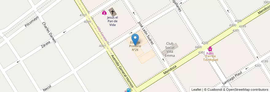 Mapa de ubicacion de Escuela Primaria Nº26 en アルゼンチン, ブエノスアイレス州, Partido De Lanús.