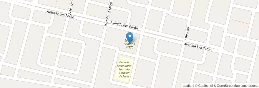 Mapa de ubicacion de Escuela Primaria Nº370 en Arjantin, Corrientes, Departamento Goya, Municipio De Goya.
