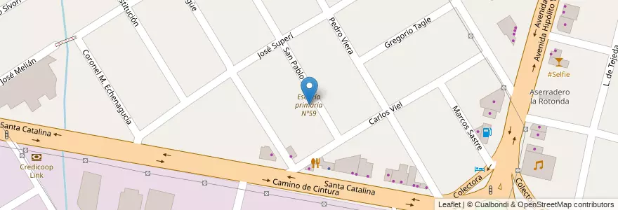 Mapa de ubicacion de Escuela primaria Nº59 en Argentina, Buenos Aires, Partido De Almirante Brown, Burzaco.