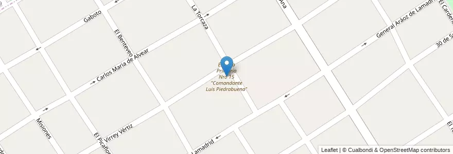 Mapa de ubicacion de Escuela Primaria Nro 15 "Comandante Luis Piedrabuena" en Arjantin, Buenos Aires, Partido De Almirante Brown, San José.
