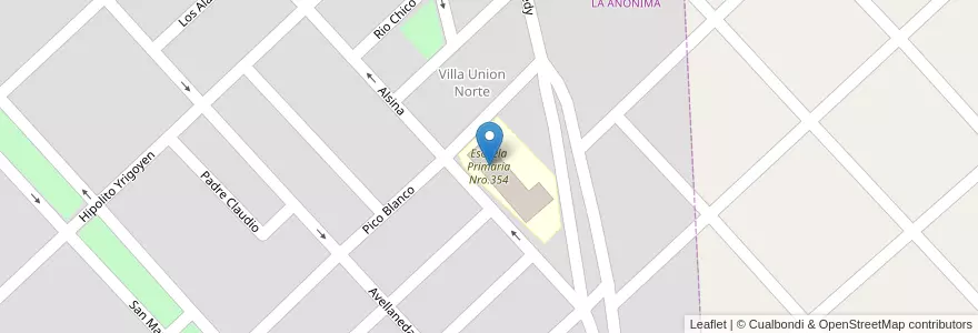 Mapa de ubicacion de Escuela Primaria Nro.354 en 아르헨티나, 리오네그로주, Departamento Avellaneda, Choele Choel.