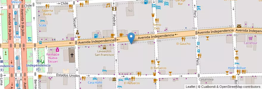 Mapa de ubicacion de Escuela Primaria p/Adultos 01 Valentin Gomez, San Telmo en Argentina, Ciudad Autónoma De Buenos Aires, Comuna 1, Buenos Aires.