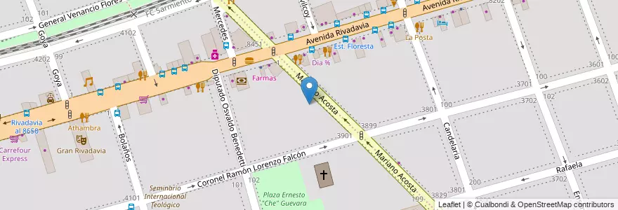 Mapa de ubicacion de Escuela Primaria p/Adultos 03 Angela M. de Caviglia, Velez Sarsfield en Argentina, Ciudad Autónoma De Buenos Aires, Buenos Aires, Comuna 10.