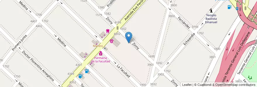 Mapa de ubicacion de Escuela Primaria p/Adultos 05 Roberto Billinghurst, Parque Avellaneda en Аргентина, Буэнос-Айрес, Comuna 9, Буэнос-Айрес.