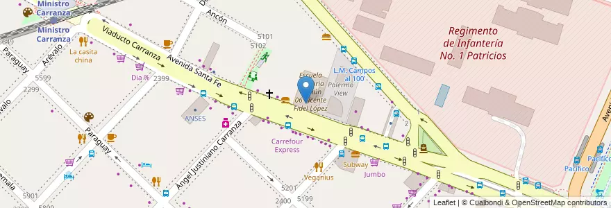 Mapa de ubicacion de Escuela Primaria p/Adultos 06 Vicente Fidel Lopez, Palermo en Argentina, Ciudad Autónoma De Buenos Aires, Buenos Aires, Comuna 14.