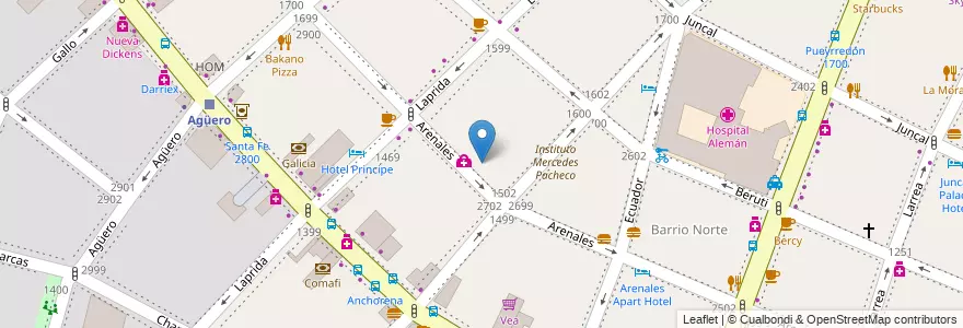 Mapa de ubicacion de Escuela Primaria p/Adultos 10 Gregoria Pérez, Recoleta en アルゼンチン, Ciudad Autónoma De Buenos Aires, Comuna 2, ブエノスアイレス.