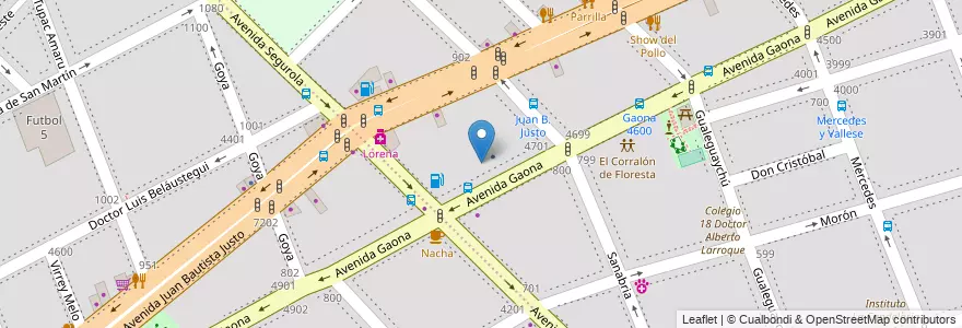Mapa de ubicacion de Escuela Primaria p/Adultos 11 República del Perú, Floresta en Argentine, Ciudad Autónoma De Buenos Aires, Buenos Aires, Comuna 10.