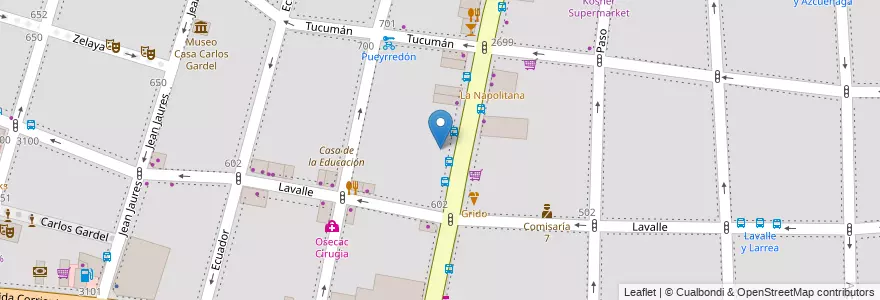 Mapa de ubicacion de Escuela Primaria p/Adultos 14 Juan Martin de Pueyrredón, Balvanera en 阿根廷, Ciudad Autónoma De Buenos Aires, Comuna 3, 布宜诺斯艾利斯.