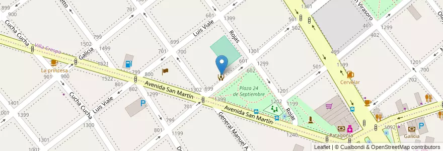 Mapa de ubicacion de Escuela Primaria p/Adultos 16 Andrés Ferreyra, Villa Crespo en الأرجنتين, Ciudad Autónoma De Buenos Aires, Buenos Aires, Comuna 6.