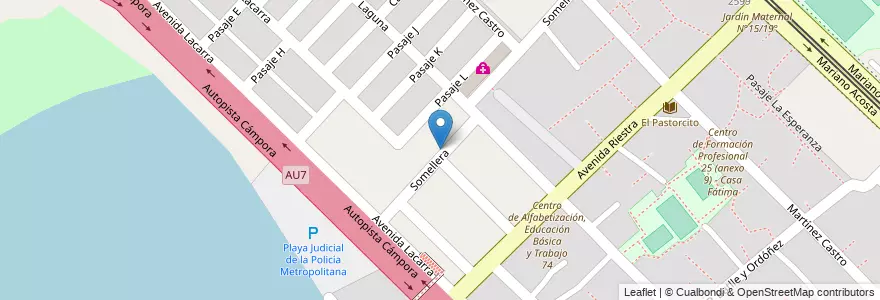Mapa de ubicacion de Escuela Primaria p/Adultos 19 Jose Martí, Villa Soldati en الأرجنتين, Ciudad Autónoma De Buenos Aires, Buenos Aires, Comuna 8.