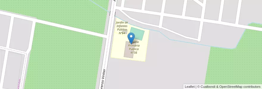 Mapa de ubicacion de Escuela Primaria Pública N°56 en 아르헨티나, 리오네그로주, General Roca, Departamento General Roca, General Roca.