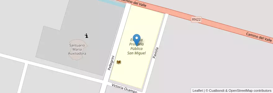 Mapa de ubicacion de Escuela Primaria Pública San Miguel en 아르헨티나, 리오네그로주, General Roca, Departamento General Roca, General Roca.