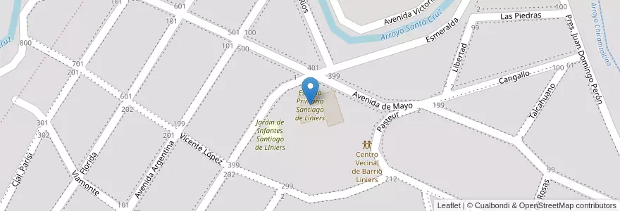 Mapa de ubicacion de Escuela Primaria Santiago de Liniers en Argentina, Córdova, Departamento Santa María, Pedanía Alta Gracia, Municipio De Alta Gracia, Alta Gracia.