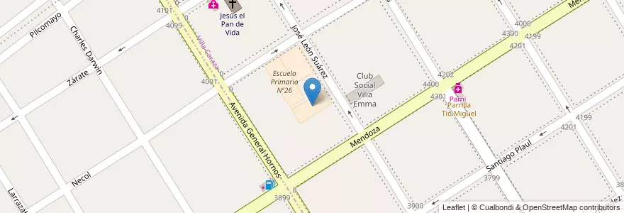 Mapa de ubicacion de Escuela PrimariaNº48;Escuela Primaria N* 48 en アルゼンチン, ブエノスアイレス州, Partido De Lanús.