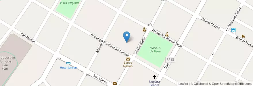 Mapa de ubicacion de ESCUELA PRIM.P/ADOLESC.Y ADULTOS Nº 33 GDOR.B.GONZALEZ en الأرجنتين, Corrientes, Departamento General Paz, Municipio De Nuestra Señora Del Rosario De Caá Catí.