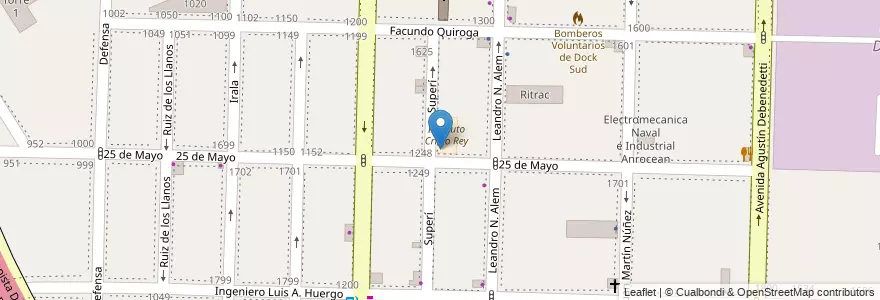 Mapa de ubicacion de Escuela privada Cristo Rey en アルゼンチン, ブエノスアイレス州, Partido De Avellaneda, Dock Sud.