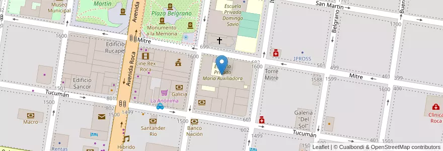 Mapa de ubicacion de Escuela Privada María Auxiliadora en Аргентина, Рио-Негро, Хенераль-Рока, Departamento General Roca, General Roca.