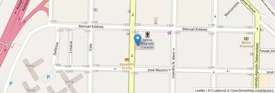 Mapa de ubicacion de Escuela privada Sagrado Corazón en 阿根廷, 布宜诺斯艾利斯省, Partido De Avellaneda, Dock Sud.