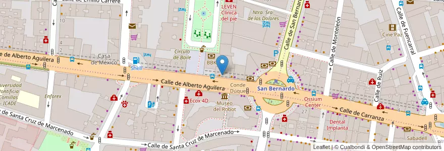 Mapa de ubicacion de Escuela Profesional Javeriana en スペイン, マドリード州, Comunidad De Madrid, Área Metropolitana De Madrid Y Corredor Del Henares, Madrid.