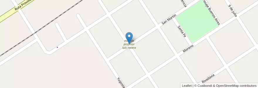Mapa de ubicacion de escuela profesor luis ravera en الأرجنتين, سانتا في, Departamento San Lorenzo, Municipio De Villa Mugueta, Villa Mugueta.