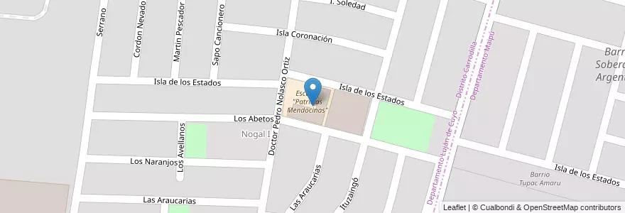 Mapa de ubicacion de Escuela "Profesores Mendocinos" en Arjantin, Şili, Mendoza, Departamento Luján De Cuyo, Luján De Cuyo.