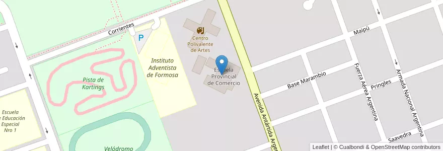 Mapa de ubicacion de Escuela Provincial de Comercio en Argentinien, Formosa, Departamento Formosa, Municipio De Formosa, Formosa.