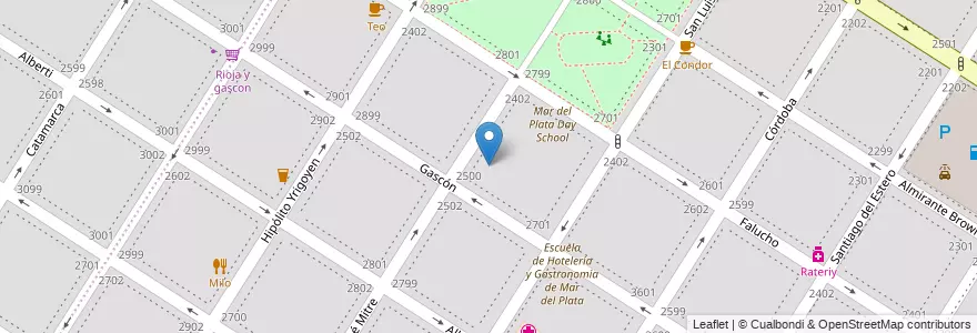 Mapa de ubicacion de Escuela Provincial Nº 6 "Bartolomé Mitre" en Argentine, Province De Buenos Aires, Partido De General Pueyrredón, Mar Del Plata.