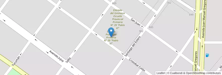 Mapa de ubicacion de Escuela Provincial Primaria N° 39 "Pablo VI" en Argentina, Chile, Santa Cruz, Güer Aike, Municipio De Río Gallegos, Río Gallegos.