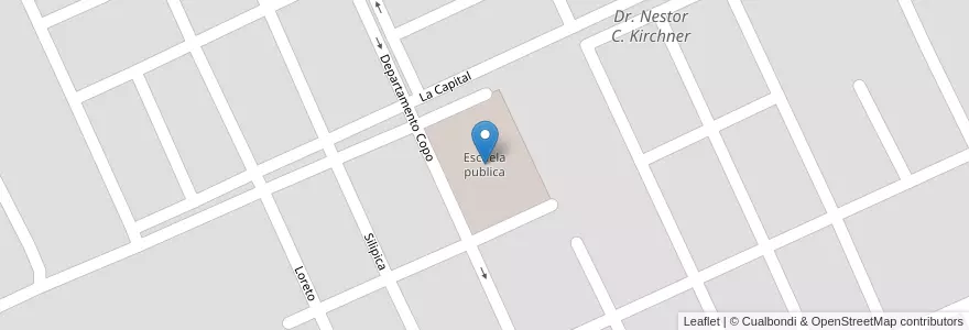 Mapa de ubicacion de Escuela publica en アルゼンチン, サンティアゴ・デル・エステロ州, Departamento Capital, Santiago Del Estero.
