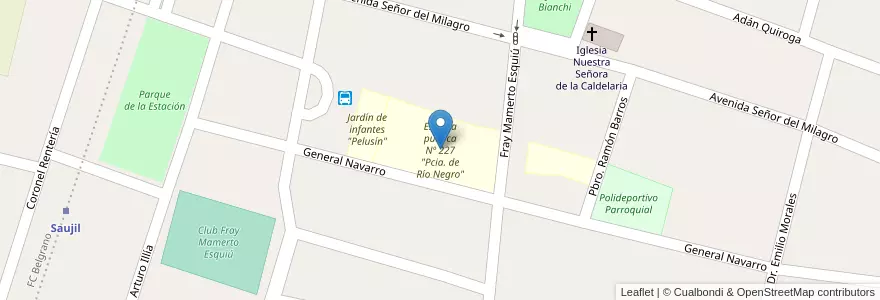 Mapa de ubicacion de Escuela pública Nº 227 "Pcia. de Río Negro" en Arjantin, Catamarca, Departamento Pomán, Municipio De Saujil, Saujil.