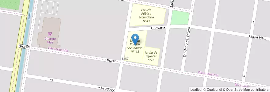 Mapa de ubicacion de Escuela Pública Secundaria N°113 en Argentina, Río Negro, General Roca, Departamento General Roca, General Roca.