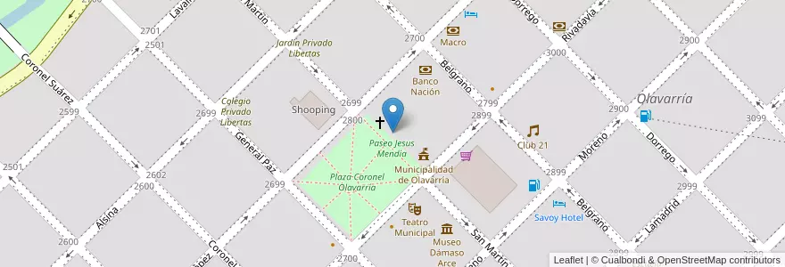 Mapa de ubicacion de Escuela Reconocida Monseñor Cesar Caneva en Аргентина, Буэнос-Айрес, Partido De Olavarría, Olavarría.