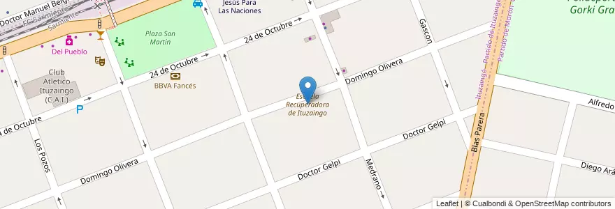Mapa de ubicacion de Escuela Recuperadora de Ituzaingo en الأرجنتين, بوينس آيرس, Partido De Ituzaingó, Ituzaingó.