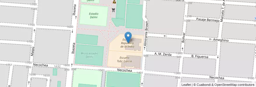 Mapa de ubicacion de Escuela República de la India en アルゼンチン, サルタ州, Capital, Municipio De Salta, Salta.