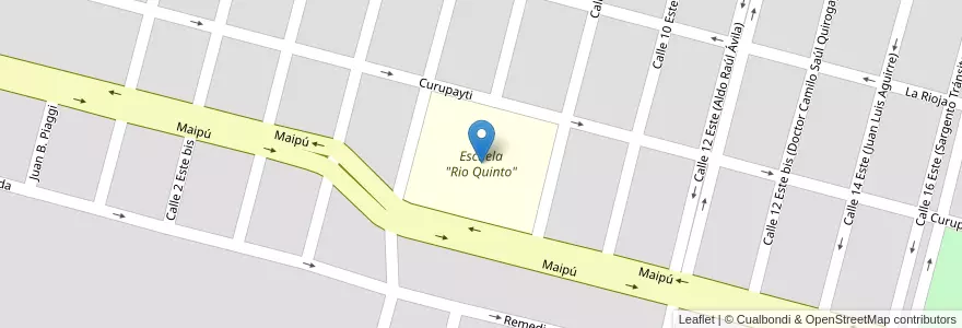 Mapa de ubicacion de Escuela "Rio Quinto" en Argentine, San Luis, General Pedernera, Villa Mercedes, Municipio De Villa Mercedes.