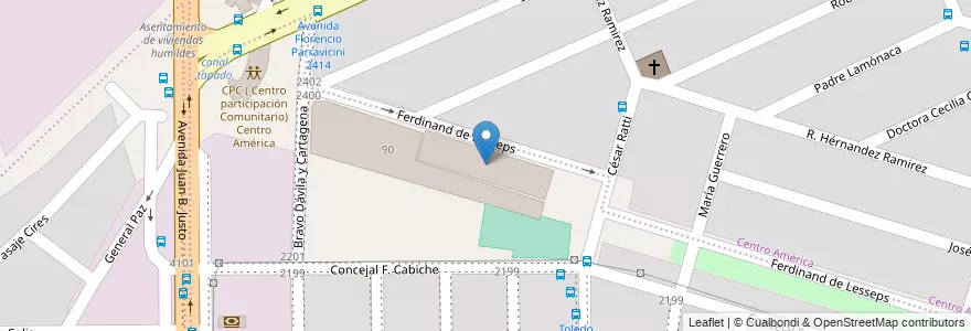 Mapa de ubicacion de Escuela Rizzuto en アルゼンチン, コルドバ州, Departamento Capital, Pedanía Capital, Córdoba, Municipio De Córdoba.