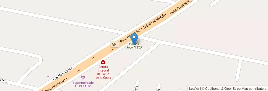 Mapa de ubicacion de Escuela Roca Nº869 en アルゼンチン, サンタフェ州, Departamento La Capital, Santa Fe Capital.