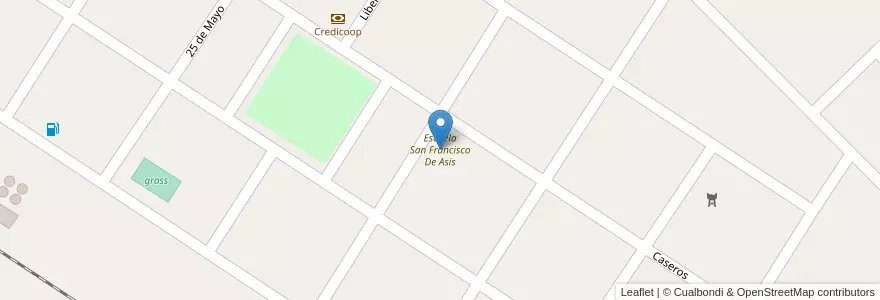 Mapa de ubicacion de Escuela San Francisco De Asis en 阿根廷, 布宜诺斯艾利斯省, Partido De General Arenales.