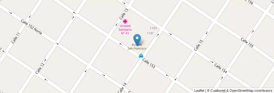 Mapa de ubicacion de Escuela San Francisco en アルゼンチン, ブエノスアイレス州, Partido De Berisso.