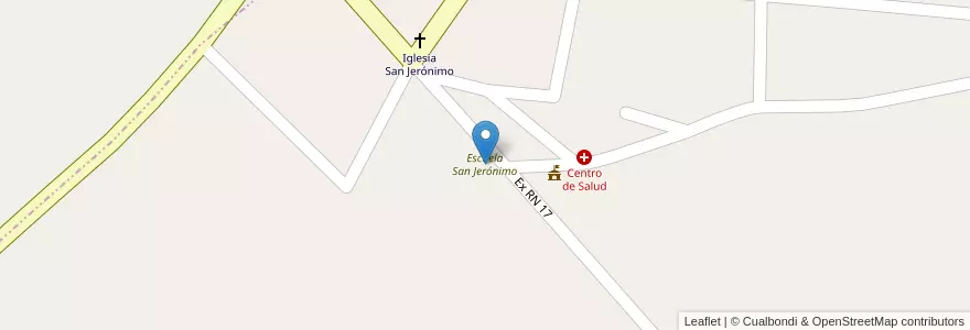 Mapa de ubicacion de Escuela San Jerónimo en Arjantin, San Luis, Juan Martín De Pueyrredón, Comisión Municipal De San Jerónimo.