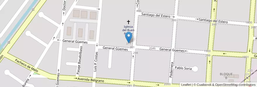 Mapa de ubicacion de Escuela Santa María Eufrasia Pelletier en アルゼンチン, サルタ州, Capital, Municipio De Salta, Salta.