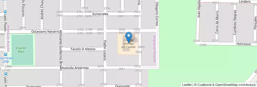 Mapa de ubicacion de Escuela Santiago del Castillo en Аргентина, Кордова, Departamento Capital, Pedanía Capital, Córdoba, Municipio De Córdoba.
