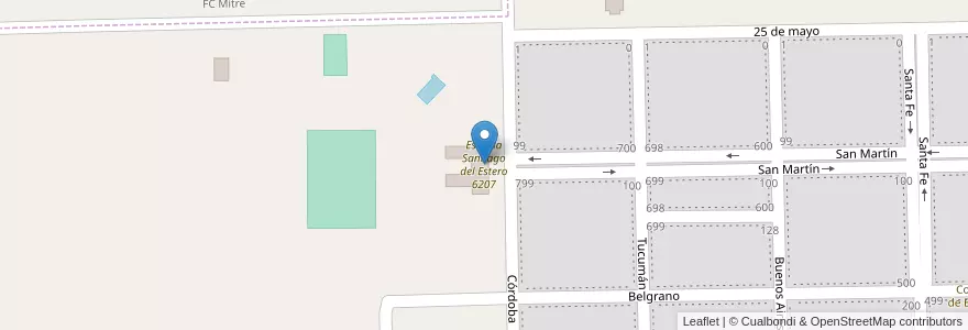 Mapa de ubicacion de Escuela Santiago del Estero 6207 en 阿根廷, Santa Fe, Departamento Belgrano, Municipio De Bouquet, Bouquet.