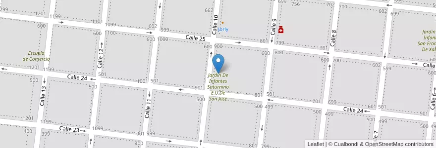 Mapa de ubicacion de Escuela Saturnino E. Unzue De San Jose en Argentinien, Provinz Buenos Aires, Partido De Veinticinco De Mayo, Veinticinco De Mayo.